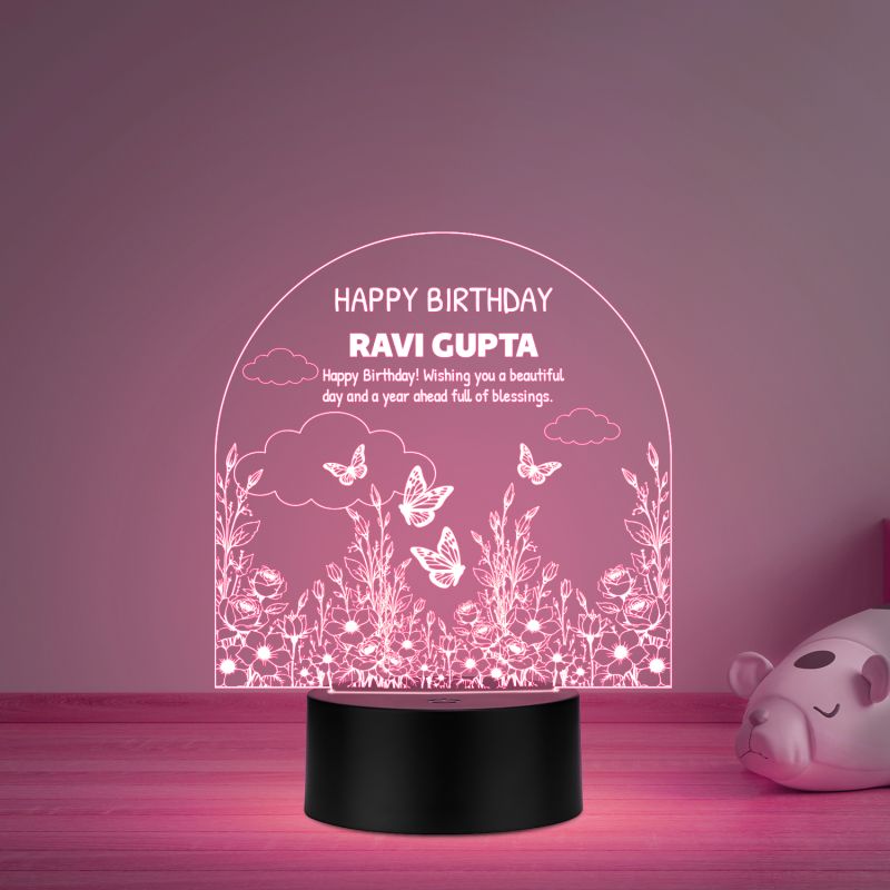 Personalized Happy Birthday Night Lamp with Multicolored Light Return Birthday Gift for friend